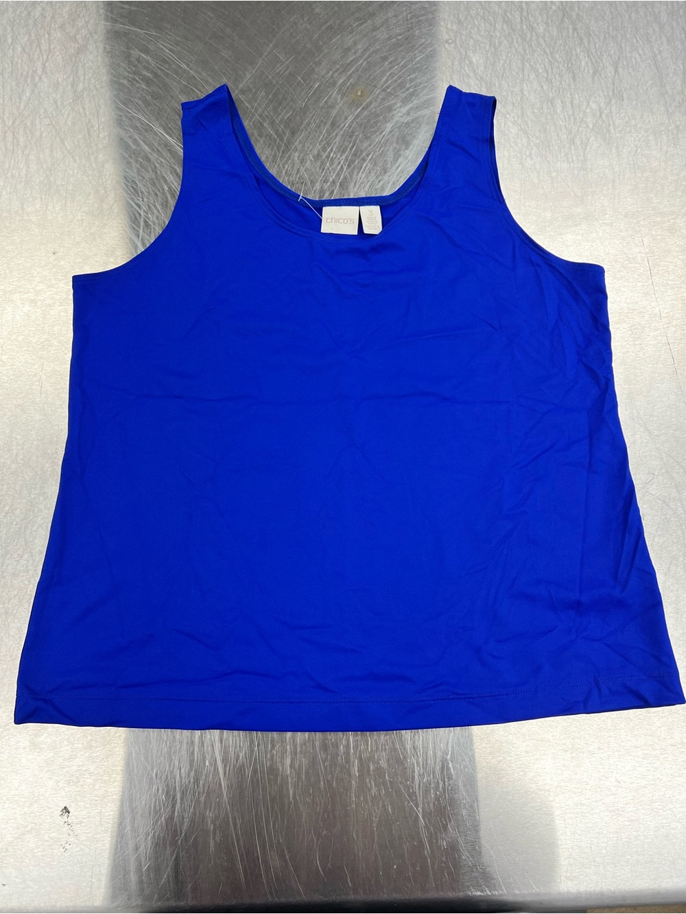 Chico's Cobalt Blue Scoop Neck Tank Layer Women’s 3 or Large